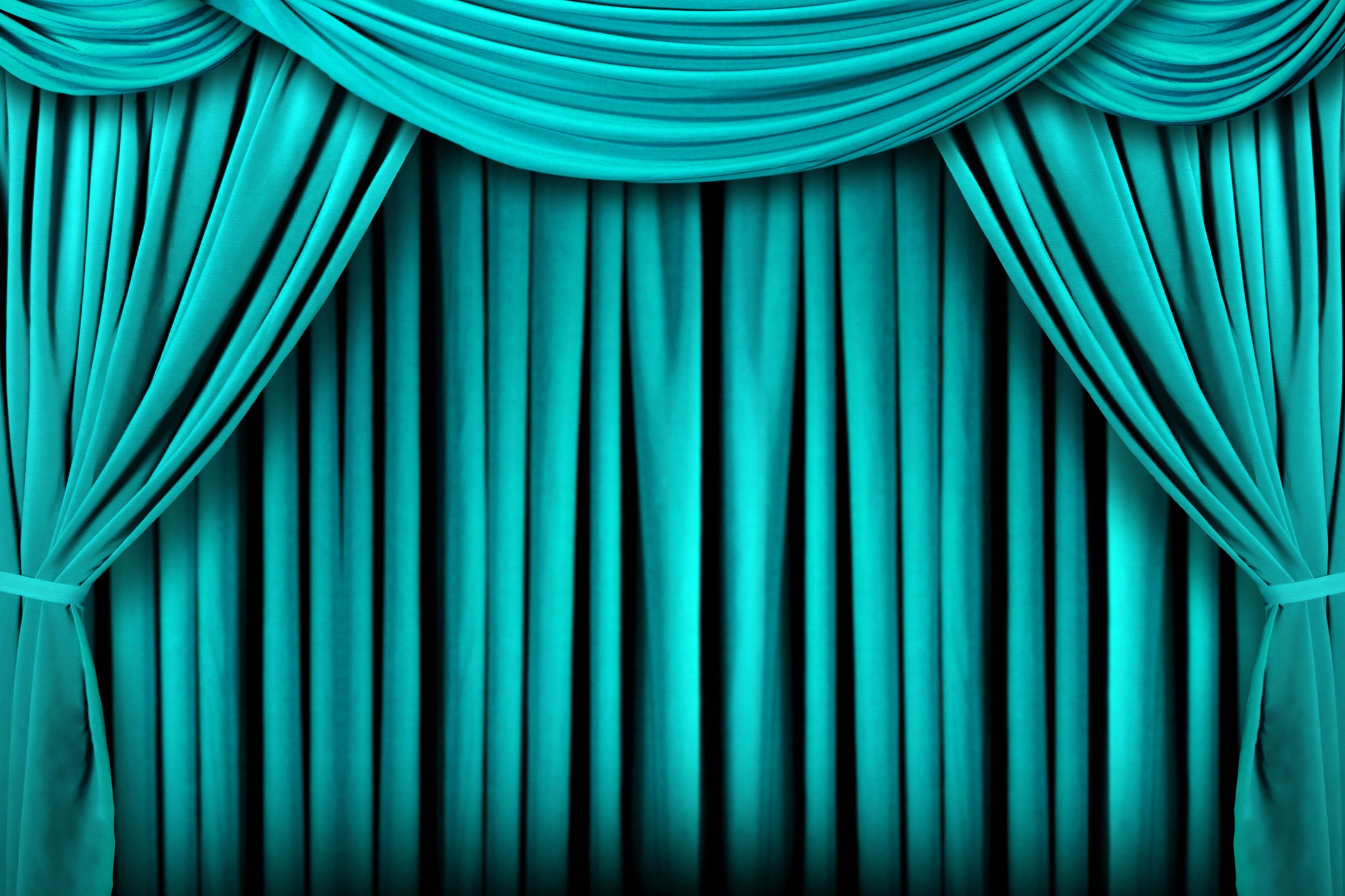 Abstract Teal Theatre Stage Drape Background